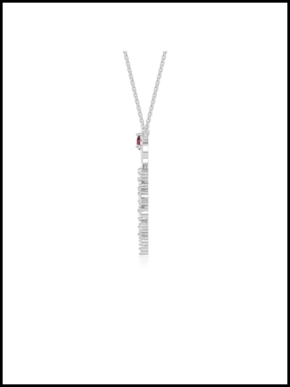 Natural Ruby Moissanite Rose Flower Pendant Necklace, Sterling Silver/Gold